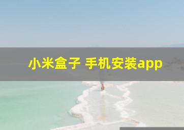 小米盒子 手机安装app